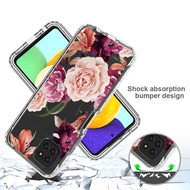 For Samsung Galaxy A22 5G PC+TPU Transparent Painted Phone Case