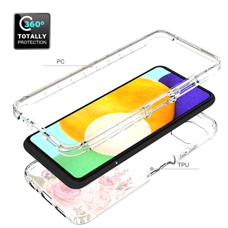 For Samsung Galaxy A22 5G PC+TPU Transparent Painted Phone Case