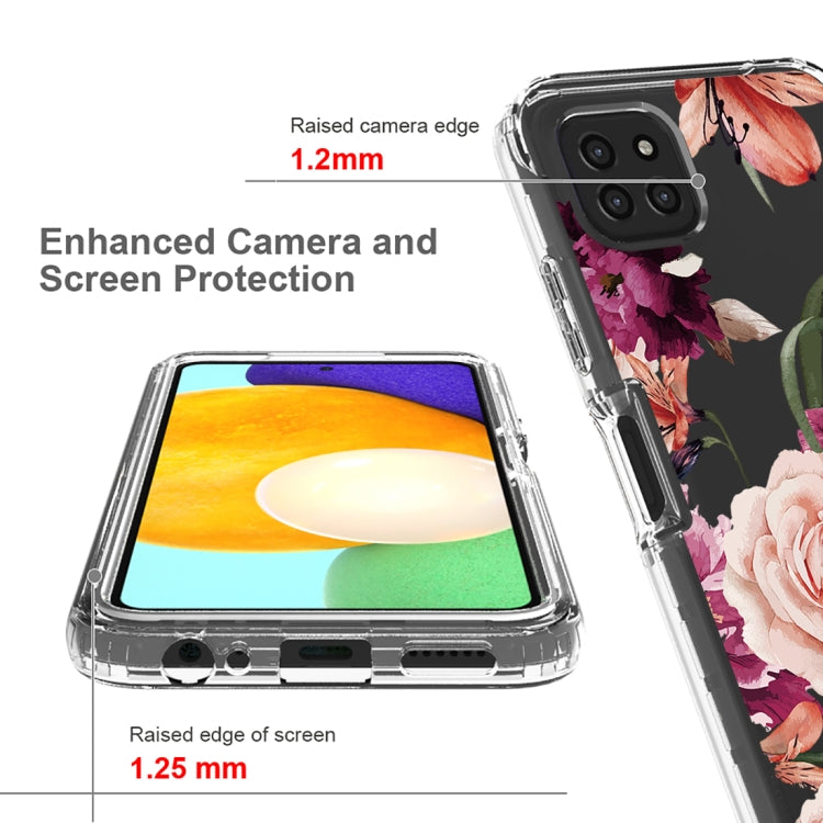 For Samsung Galaxy A22 5G PC+TPU Transparent Painted Phone Case