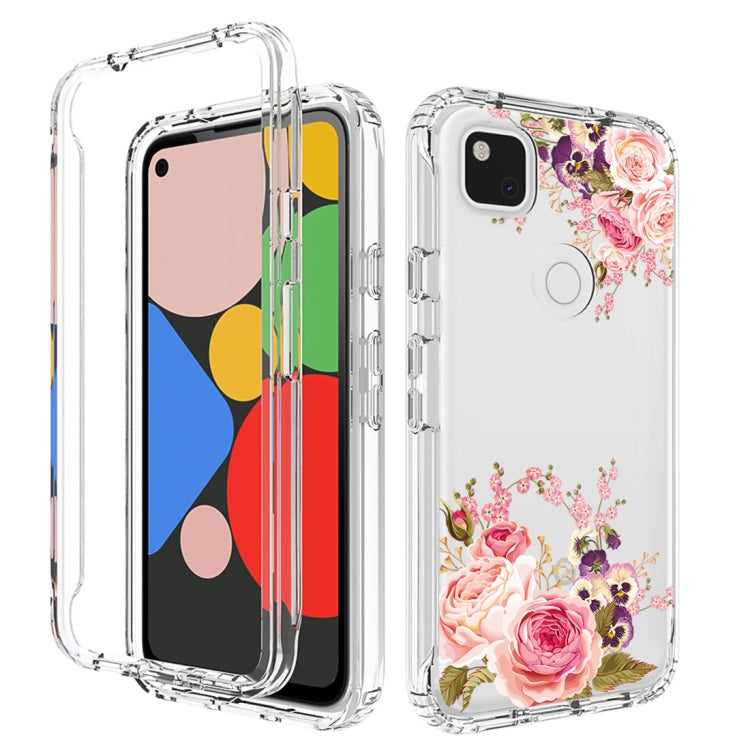 For Google Pixel 4a PC+TPU Transparent Painted Phone Case