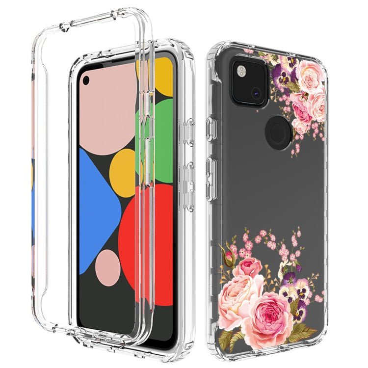 For Google Pixel 4a PC+TPU Transparent Painted Phone Case