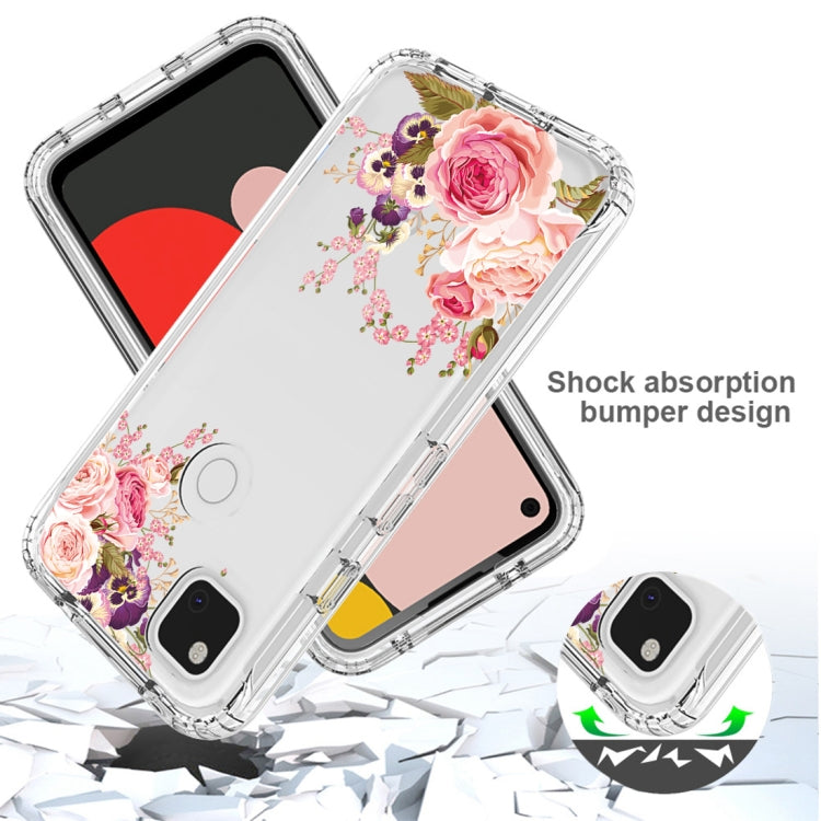 For Google Pixel 4a PC+TPU Transparent Painted Phone Case