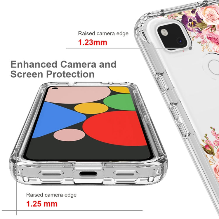 For Google Pixel 4a PC+TPU Transparent Painted Phone Case