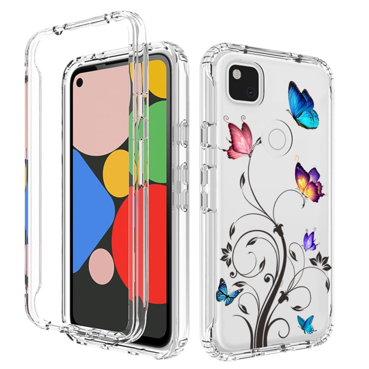 For Google Pixel 4a PC+TPU Transparent Painted Phone Case