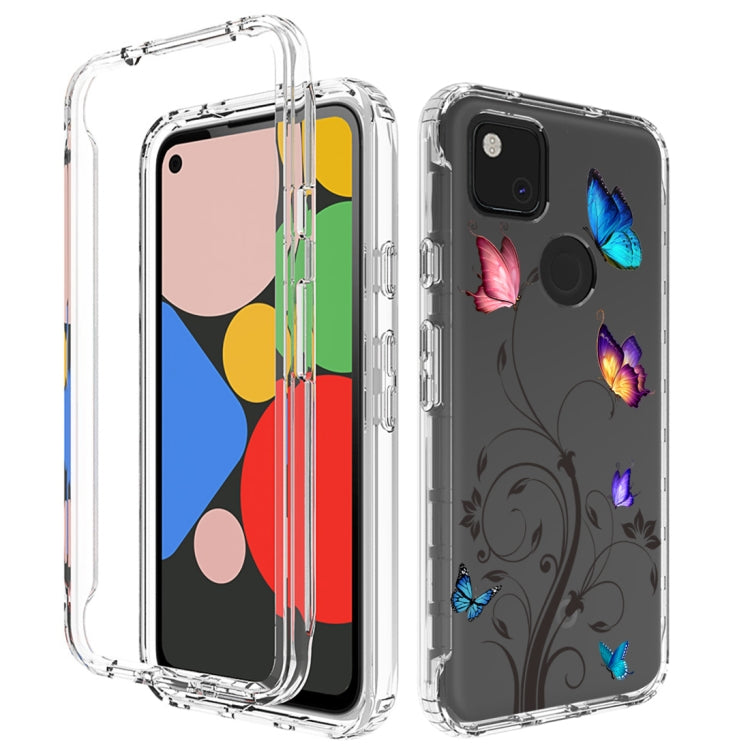 For Google Pixel 4a PC+TPU Transparent Painted Phone Case