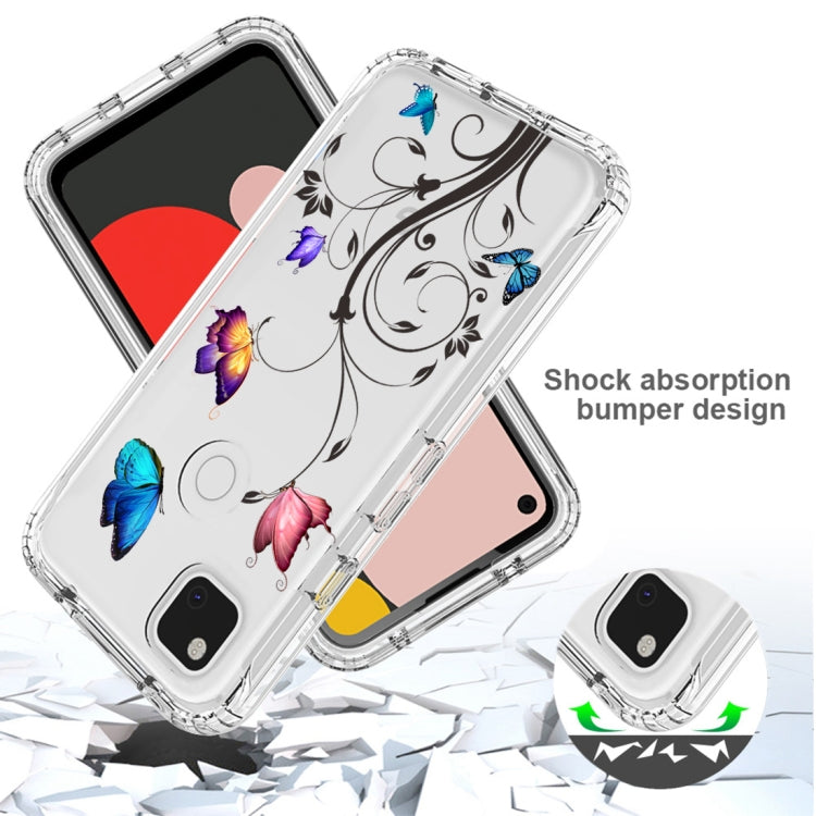 For Google Pixel 4a PC+TPU Transparent Painted Phone Case