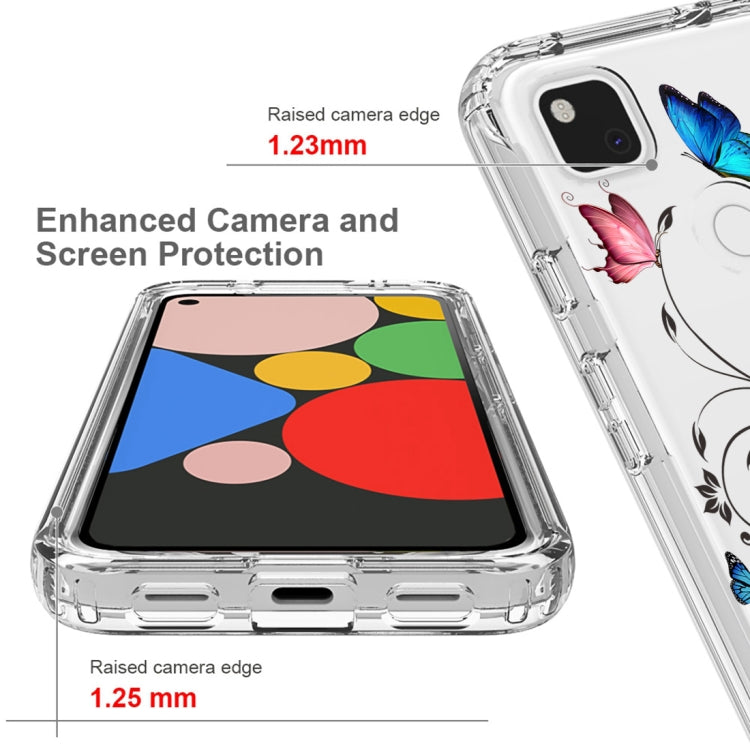 For Google Pixel 4a PC+TPU Transparent Painted Phone Case