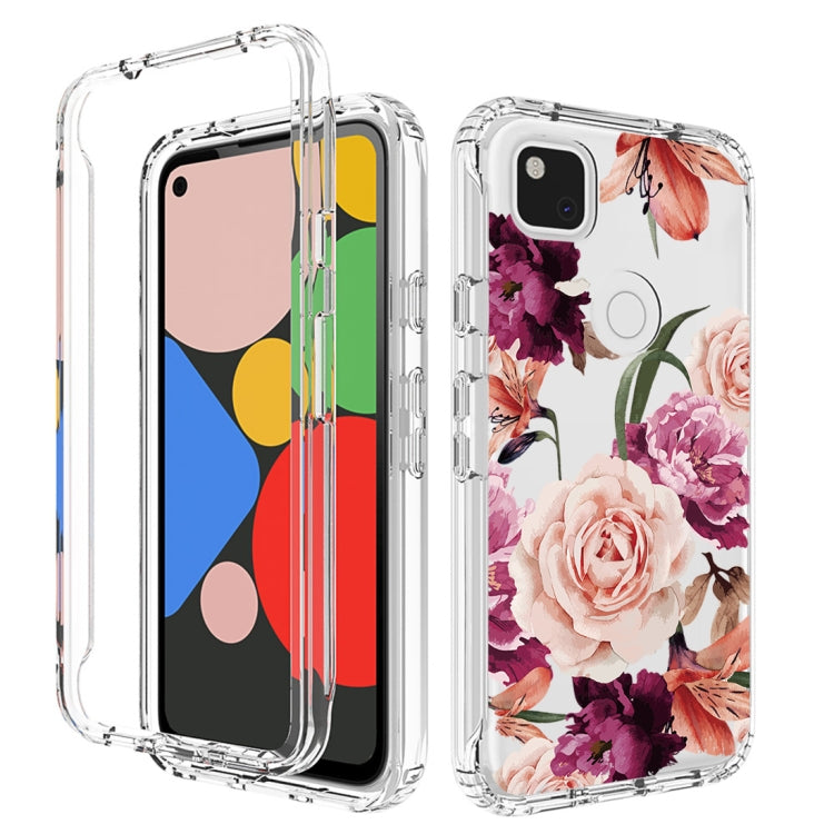 For Google Pixel 4a PC+TPU Transparent Painted Phone Case