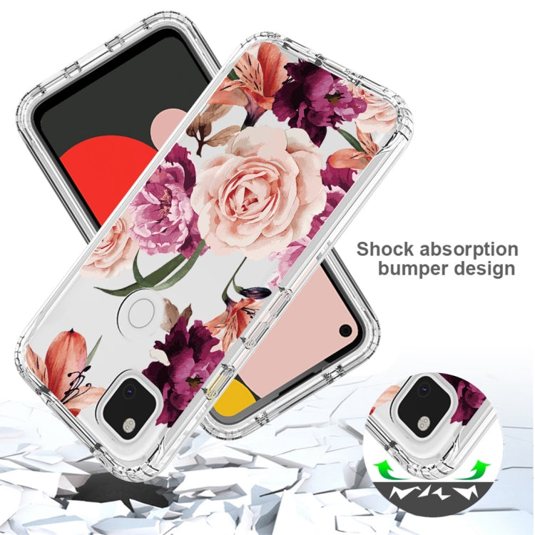 For Google Pixel 4a PC+TPU Transparent Painted Phone Case