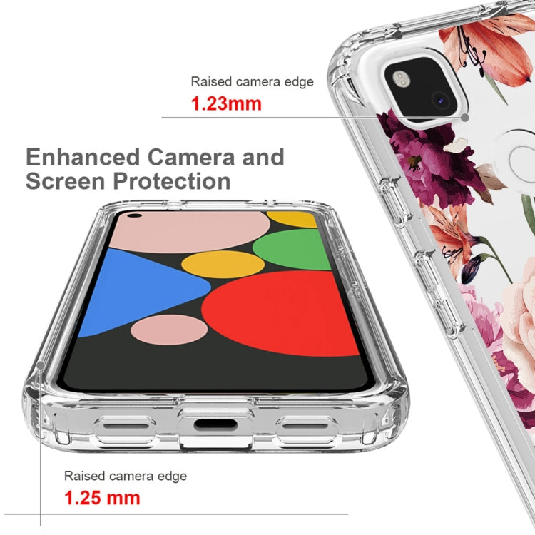 For Google Pixel 4a PC+TPU Transparent Painted Phone Case
