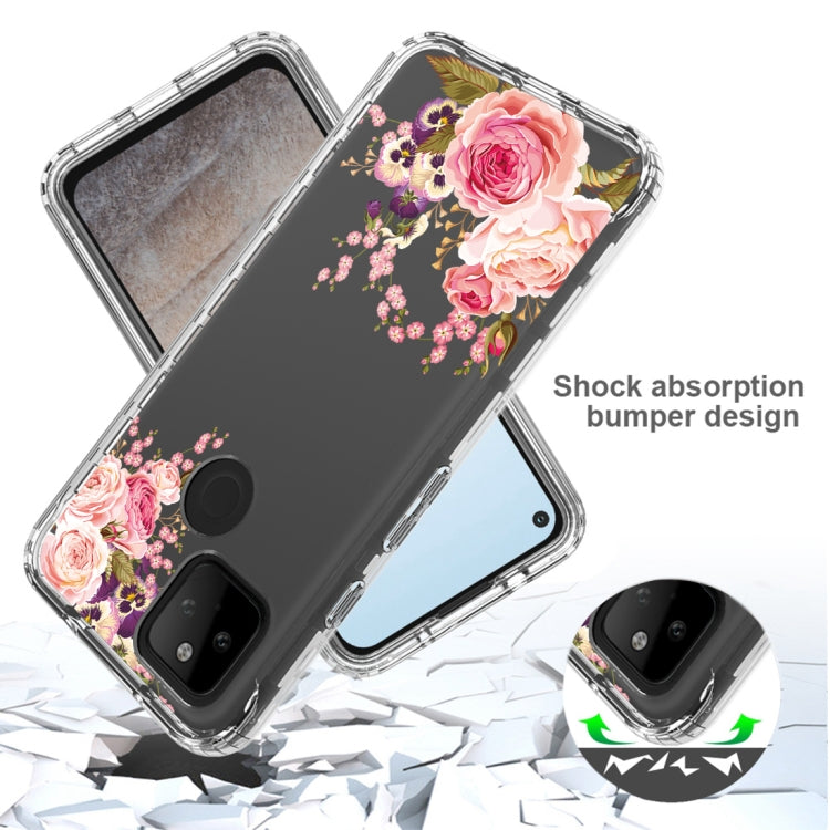 For Google Pixel 5a 5G PC+TPU Transparent Painted Phone Case