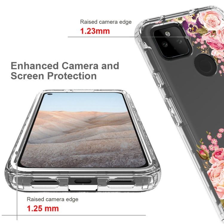 For Google Pixel 5a 5G PC+TPU Transparent Painted Phone Case
