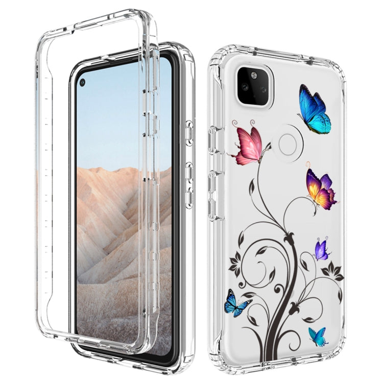 For Google Pixel 5a 5G PC+TPU Transparent Painted Phone Case