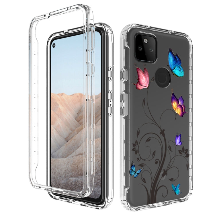 For Google Pixel 5a 5G PC+TPU Transparent Painted Phone Case