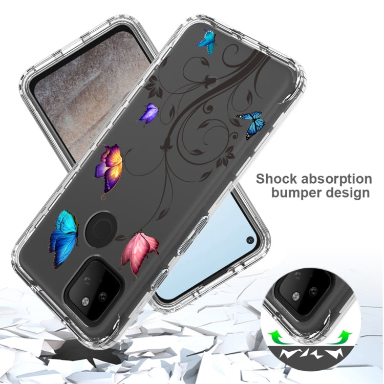 For Google Pixel 5a 5G PC+TPU Transparent Painted Phone Case