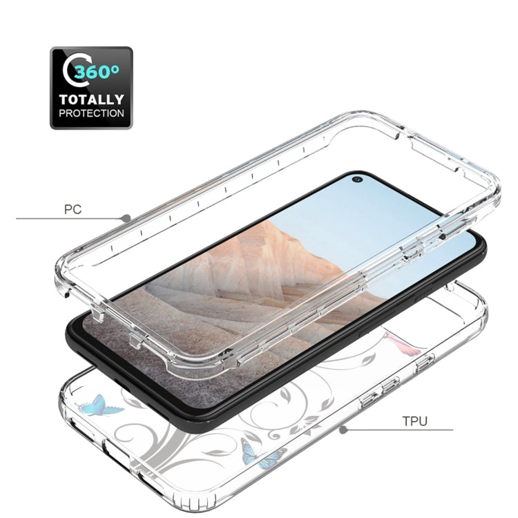 For Google Pixel 5a 5G PC+TPU Transparent Painted Phone Case