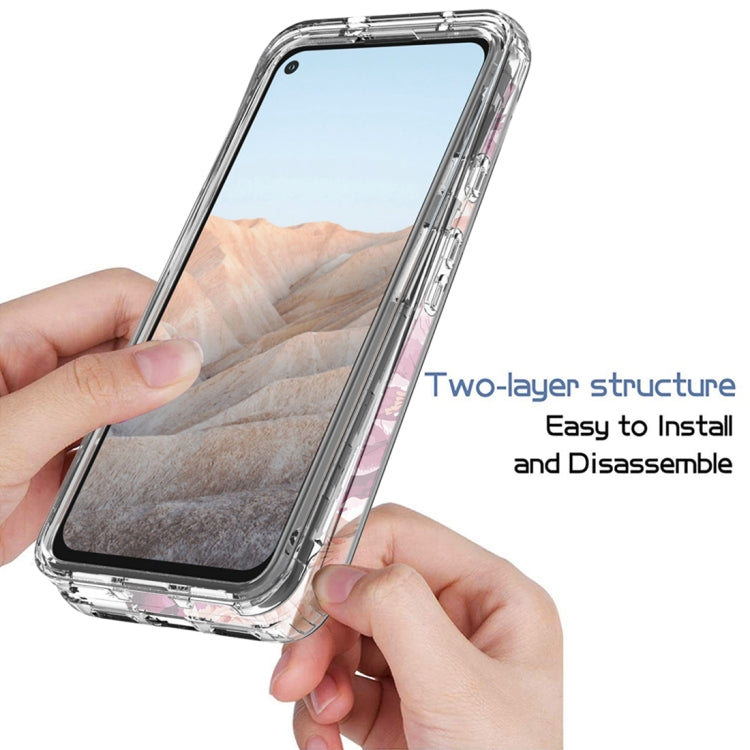 For Google Pixel 5a 5G PC+TPU Transparent Painted Phone Case