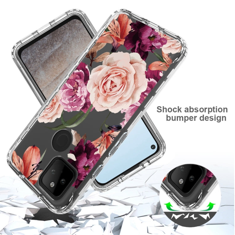For Google Pixel 5a 5G PC+TPU Transparent Painted Phone Case