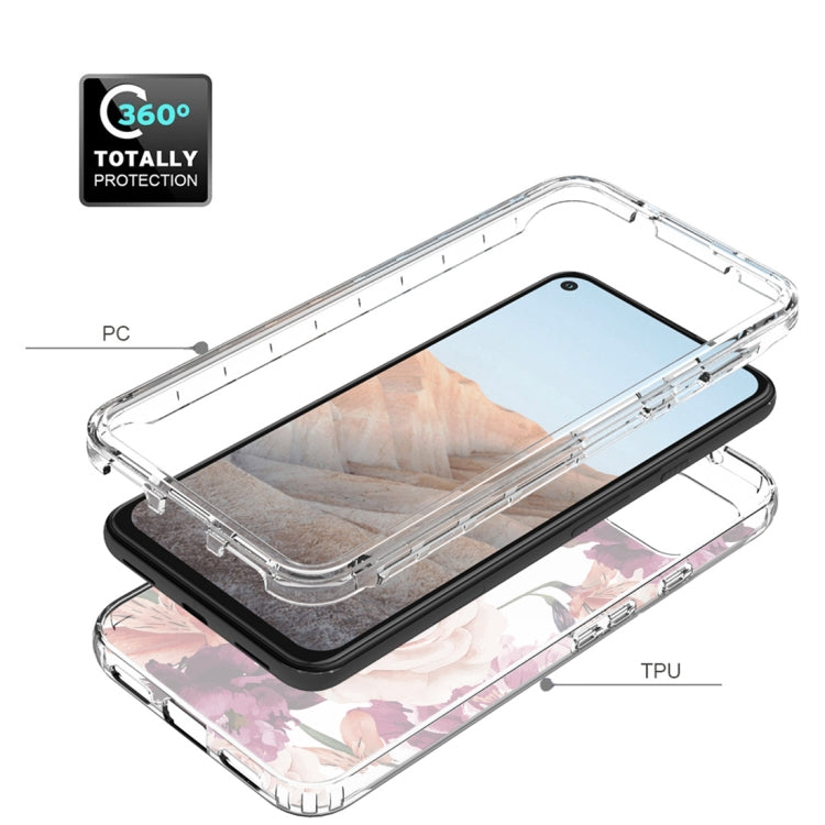 For Google Pixel 5a 5G PC+TPU Transparent Painted Phone Case