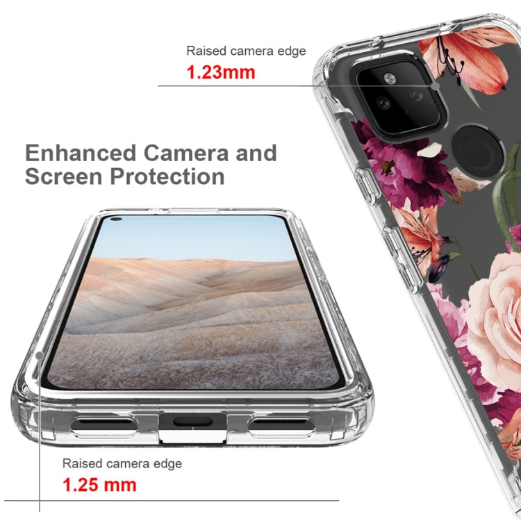 For Google Pixel 5a 5G PC+TPU Transparent Painted Phone Case