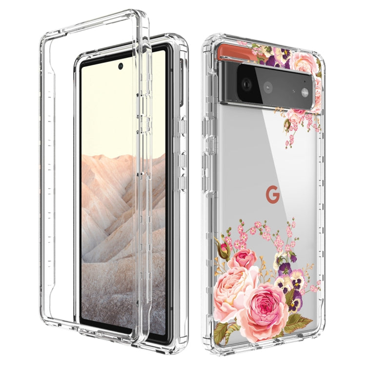 For Google Pixel 6 PC+TPU Transparent Painted Phone Case