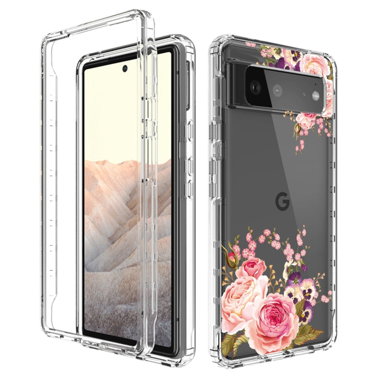 For Google Pixel 6 PC+TPU Transparent Painted Phone Case