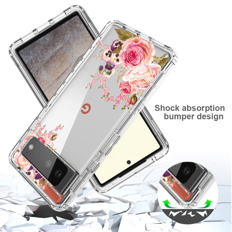 For Google Pixel 6 PC+TPU Transparent Painted Phone Case