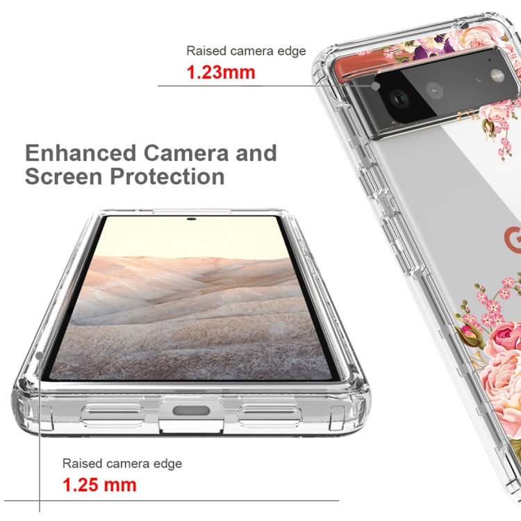 For Google Pixel 6 PC+TPU Transparent Painted Phone Case