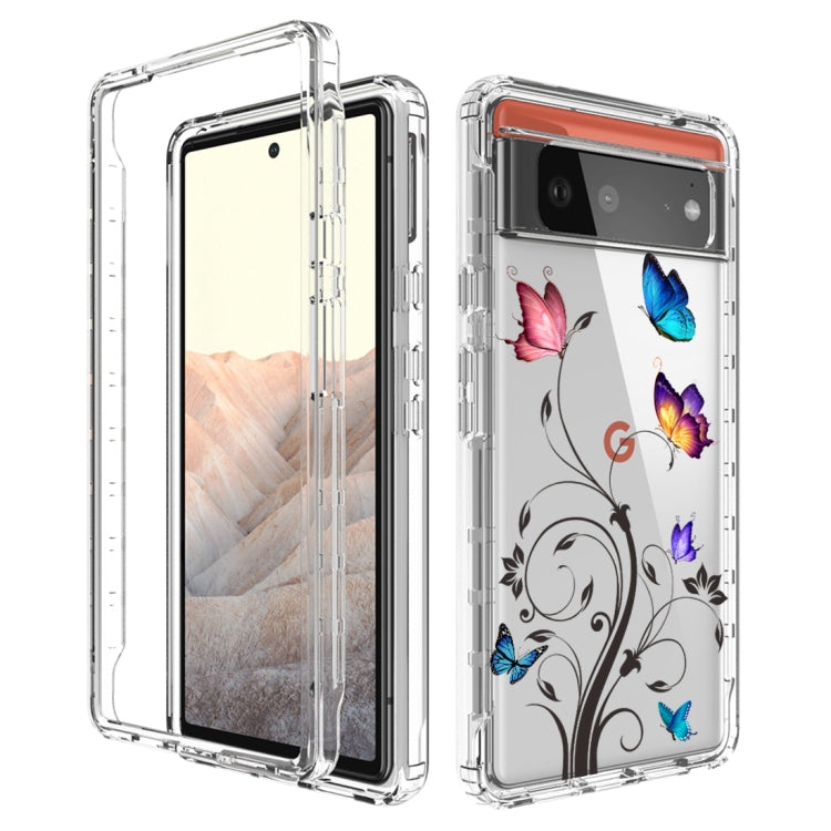 For Google Pixel 6 PC+TPU Transparent Painted Phone Case