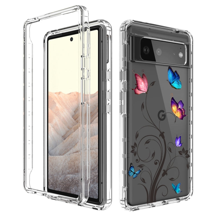 For Google Pixel 6 PC+TPU Transparent Painted Phone Case