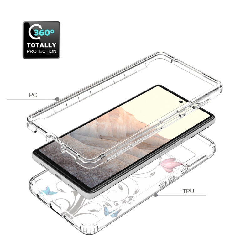 For Google Pixel 6 PC+TPU Transparent Painted Phone Case