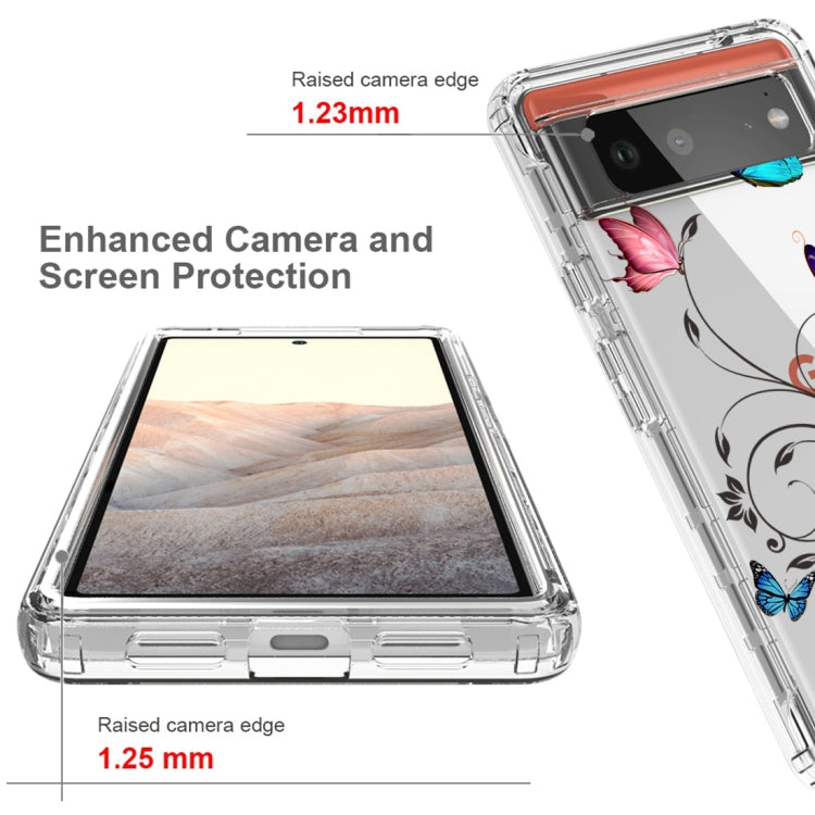 For Google Pixel 6 PC+TPU Transparent Painted Phone Case