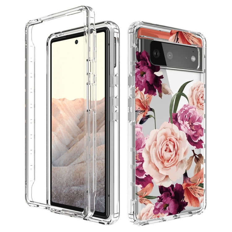 For Google Pixel 6 PC+TPU Transparent Painted Phone Case