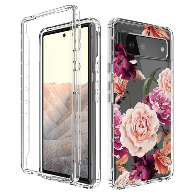 For Google Pixel 6 PC+TPU Transparent Painted Phone Case