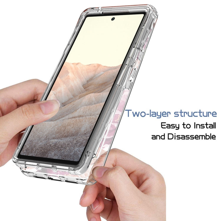 For Google Pixel 6 PC+TPU Transparent Painted Phone Case
