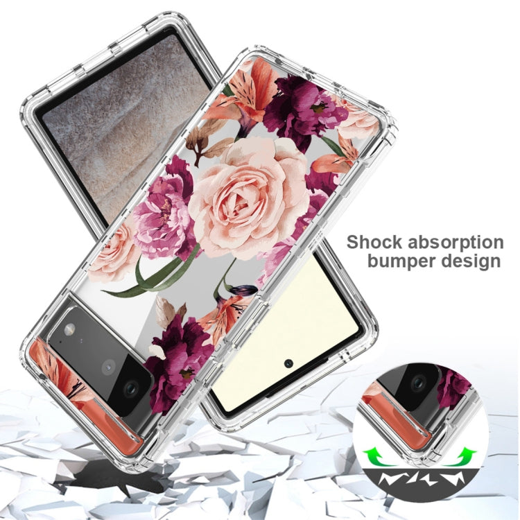 For Google Pixel 6 PC+TPU Transparent Painted Phone Case