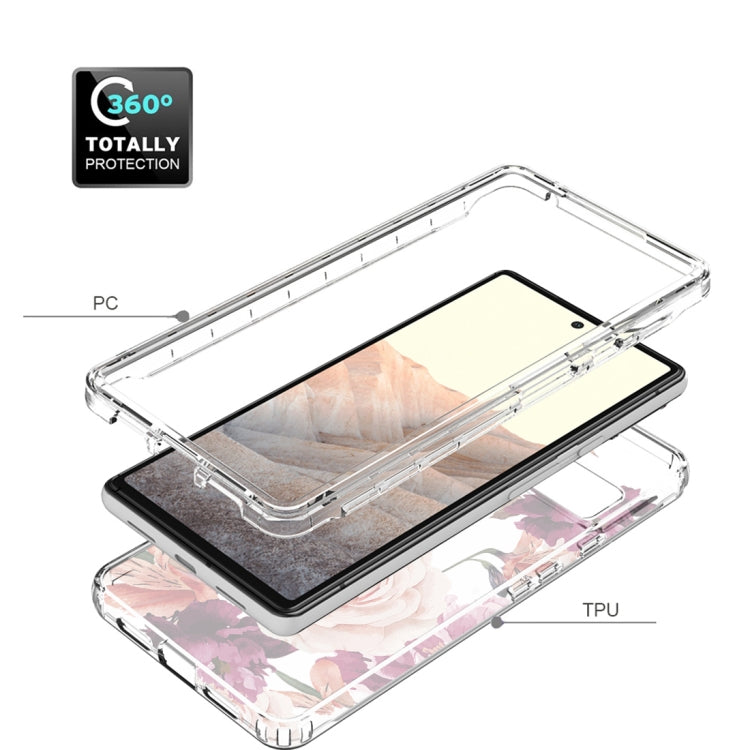 For Google Pixel 6 PC+TPU Transparent Painted Phone Case