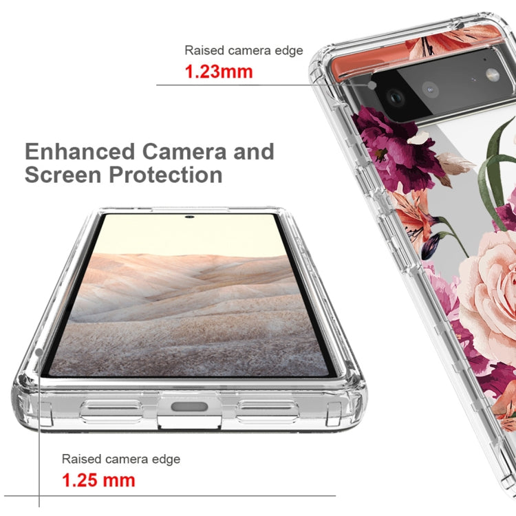 For Google Pixel 6 PC+TPU Transparent Painted Phone Case