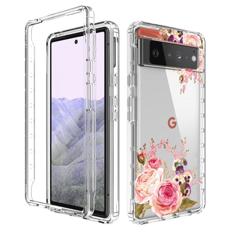 For Google Pixel 6 Pro PC+TPU Transparent Painted Phone Case