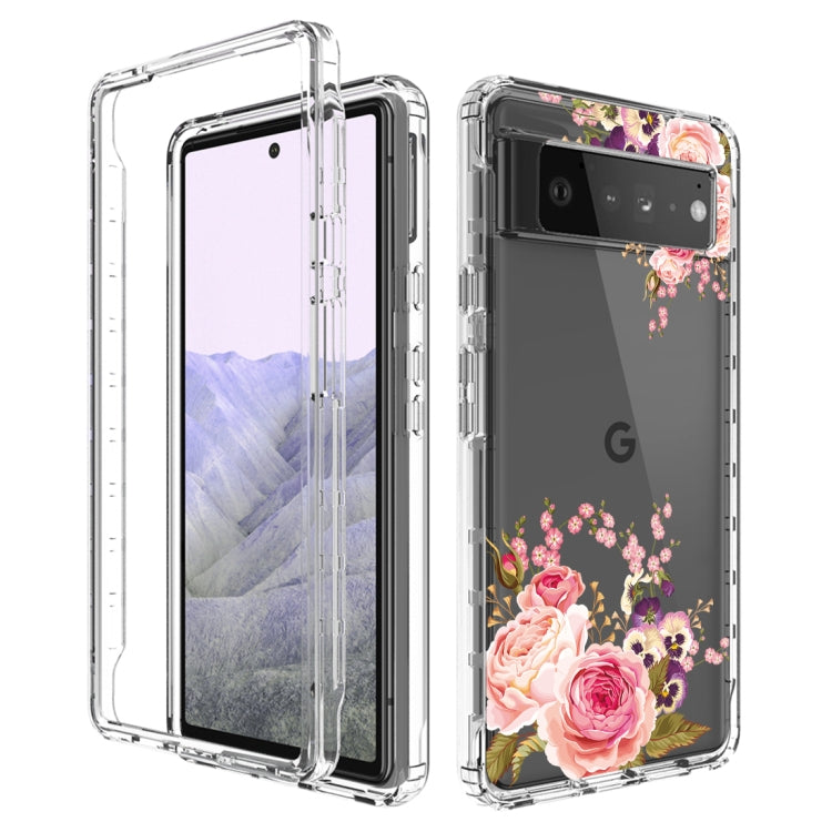 For Google Pixel 6 Pro PC+TPU Transparent Painted Phone Case