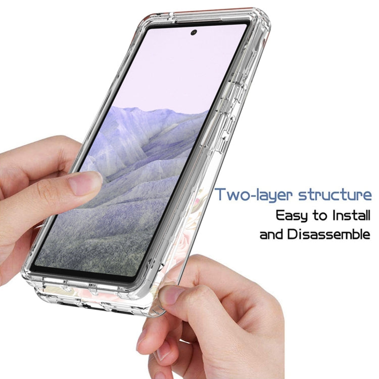 For Google Pixel 6 Pro PC+TPU Transparent Painted Phone Case