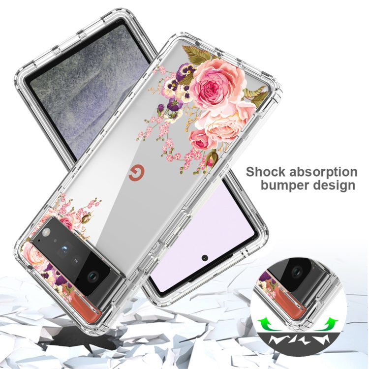 For Google Pixel 6 Pro PC+TPU Transparent Painted Phone Case