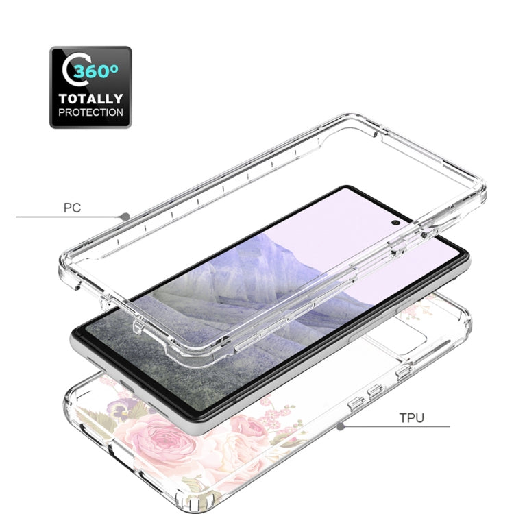 For Google Pixel 6 Pro PC+TPU Transparent Painted Phone Case