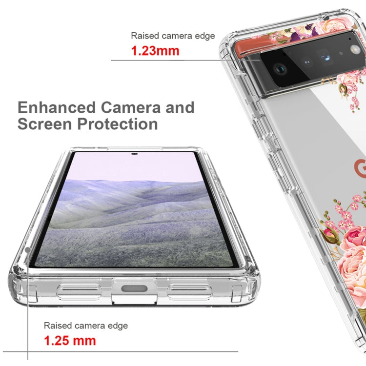 For Google Pixel 6 Pro PC+TPU Transparent Painted Phone Case