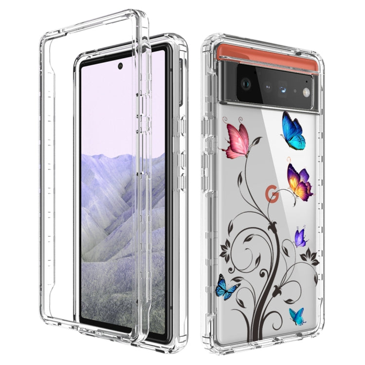 For Google Pixel 6 Pro PC+TPU Transparent Painted Phone Case