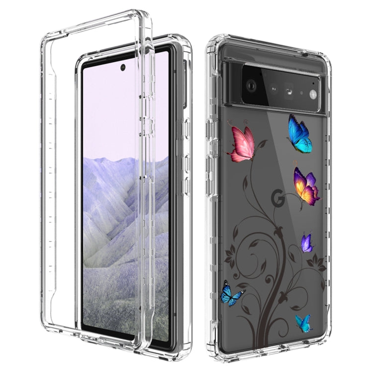 For Google Pixel 6 Pro PC+TPU Transparent Painted Phone Case