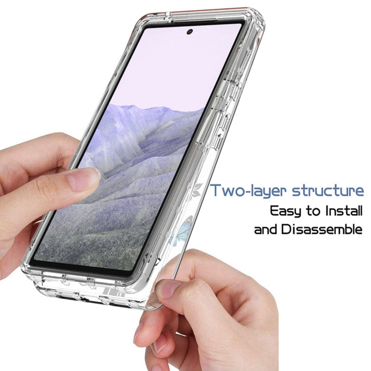 For Google Pixel 6 Pro PC+TPU Transparent Painted Phone Case