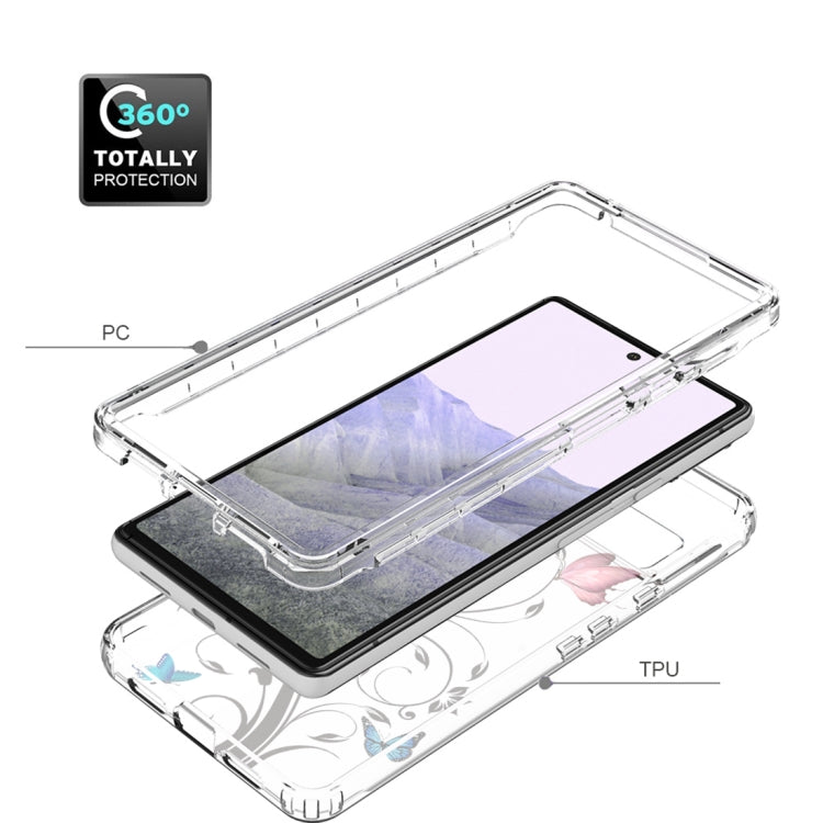 For Google Pixel 6 Pro PC+TPU Transparent Painted Phone Case