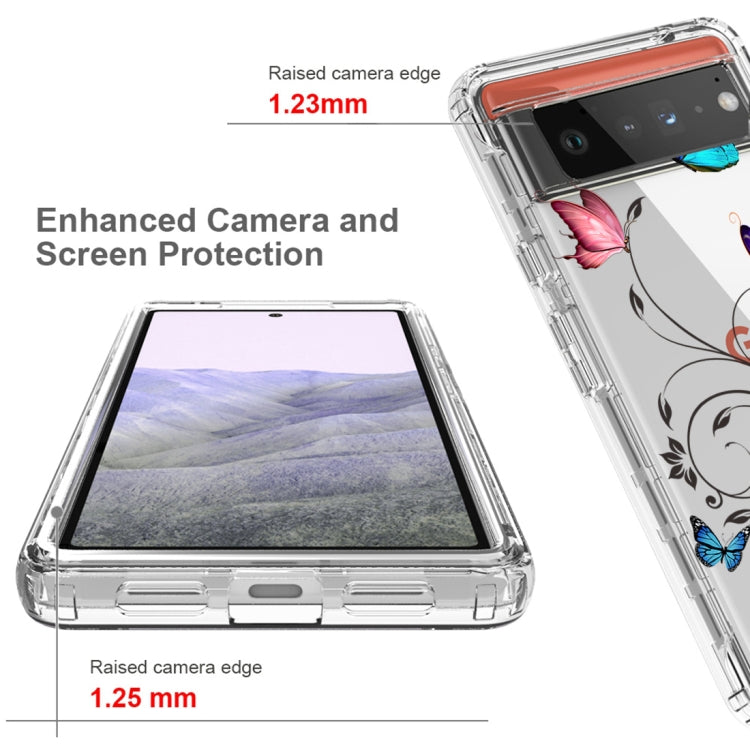 For Google Pixel 6 Pro PC+TPU Transparent Painted Phone Case
