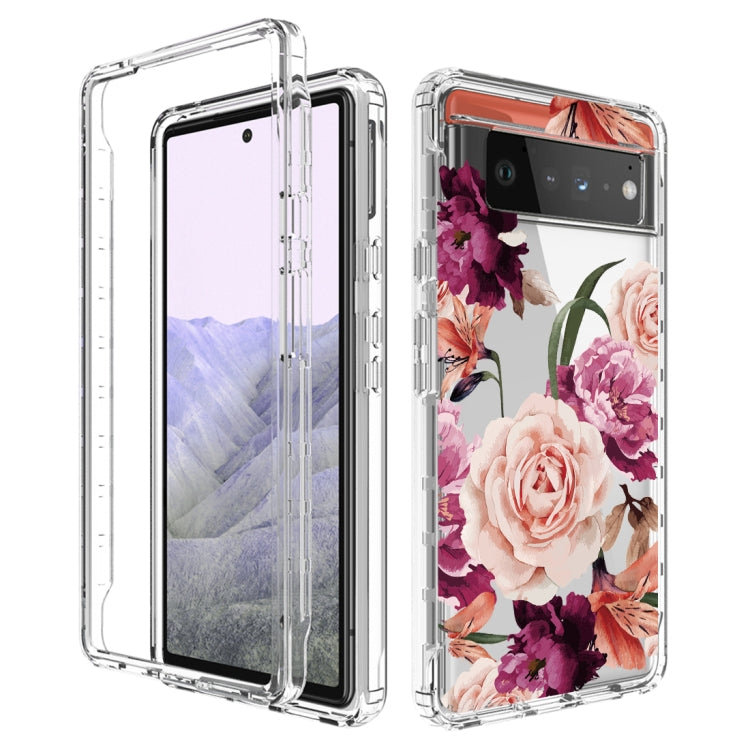 For Google Pixel 6 Pro PC+TPU Transparent Painted Phone Case